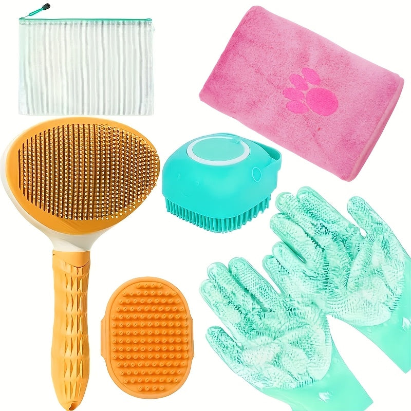 Dog Grooming Kit – Complete Set for Shedding Control with Brush, Gloves, and Towel