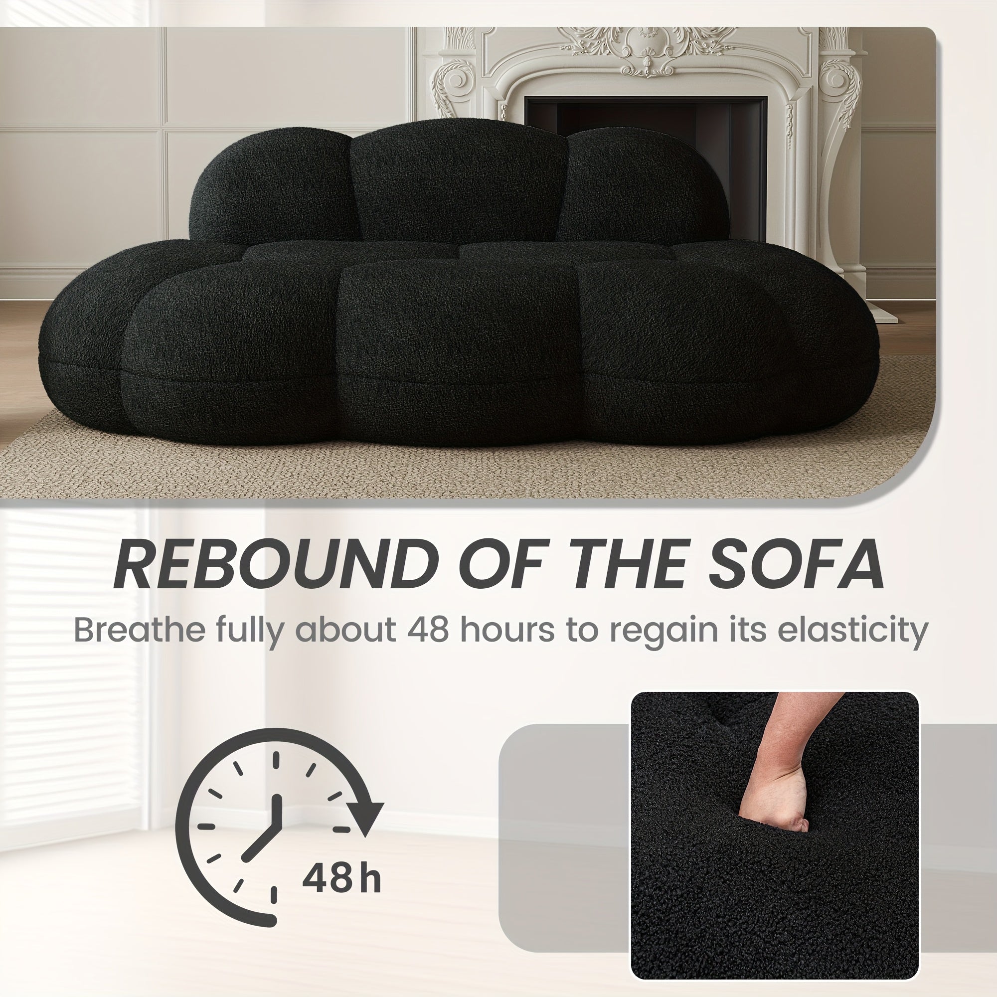 Cozy Cloud Sofa Bed – Sectional Design with Plush Sherpa