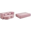 Convertible Floor Sofa Bed – Soft Teddy Fabric with Foam Mattress and Pillows