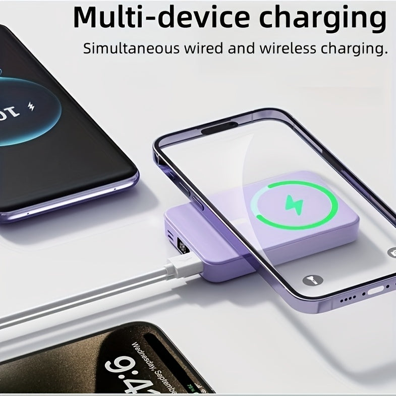 Wireless Power Bank – Foldable Magnetic Charger with LED Display