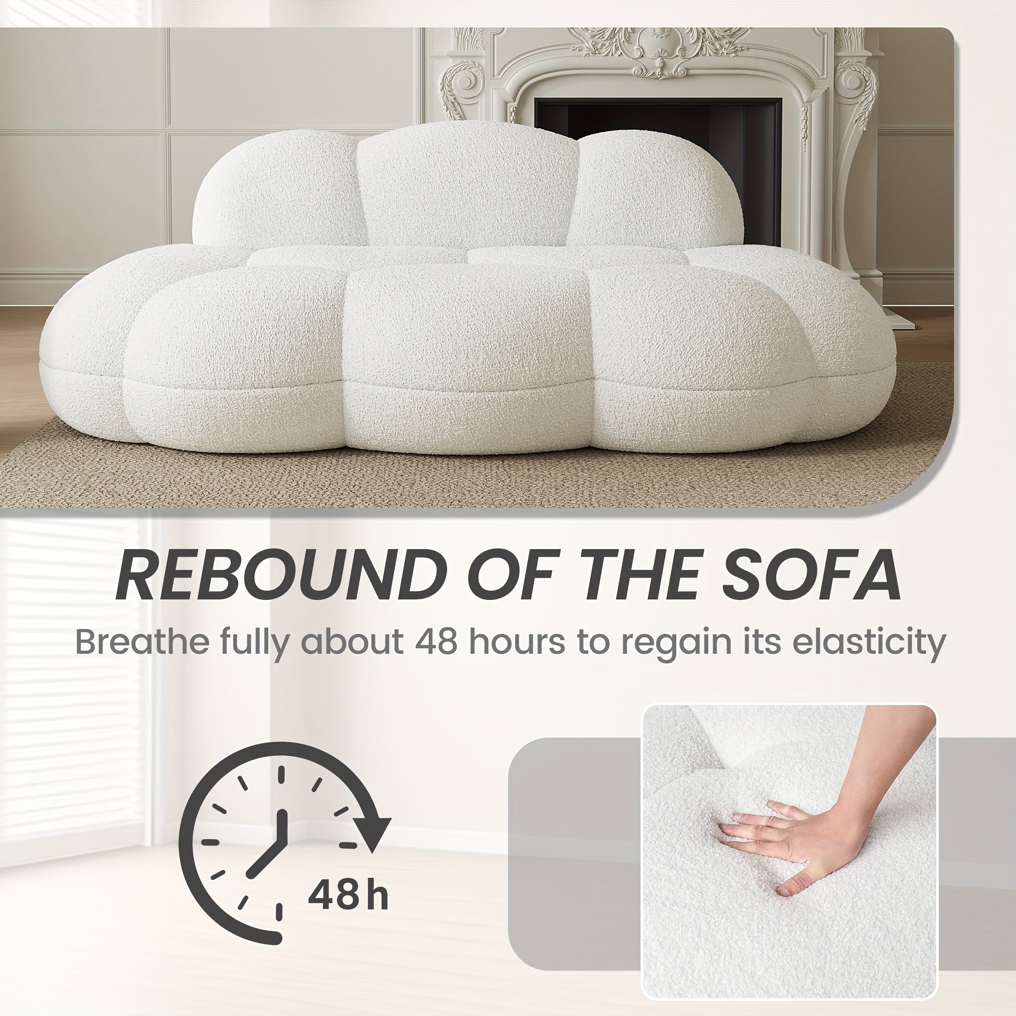 Cozy Cloud Sofa Bed – Sectional Design with Plush Sherpa