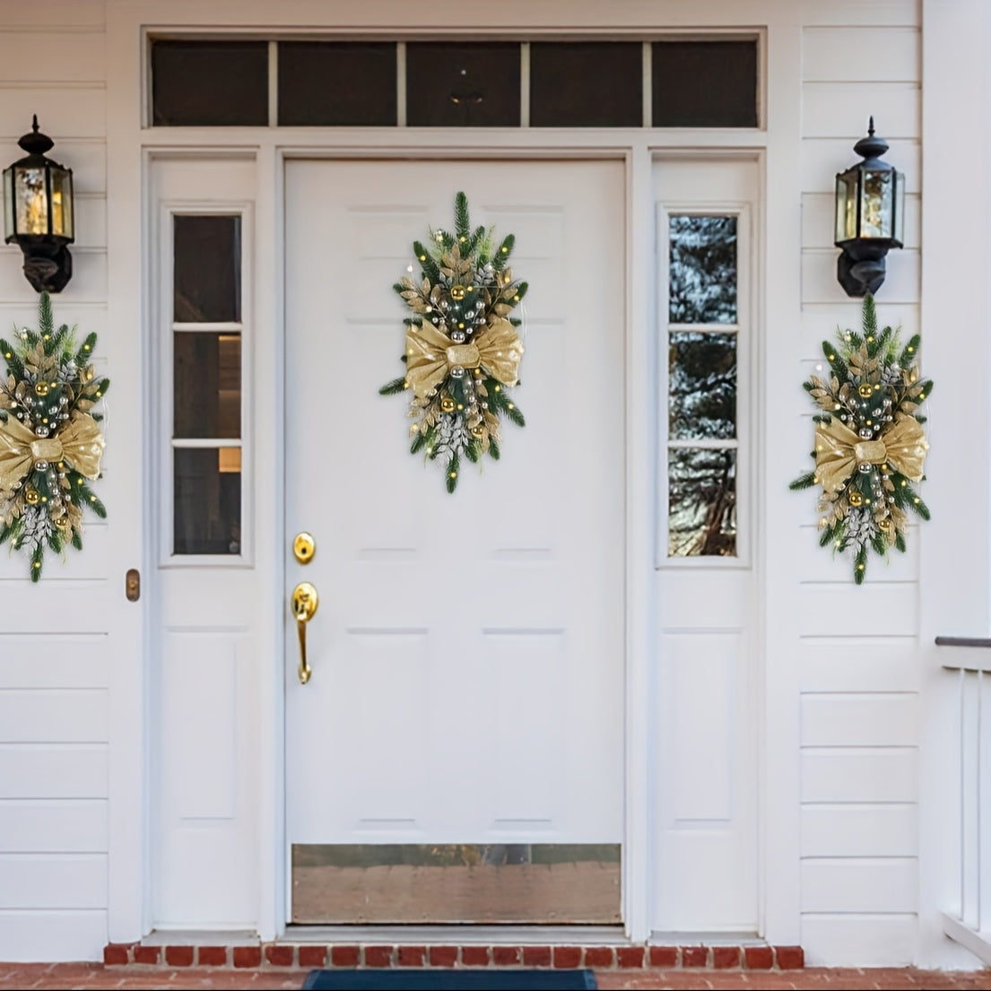 Elegant Christmas Teardrop Swags – Soft Glow, No Electricity Needed