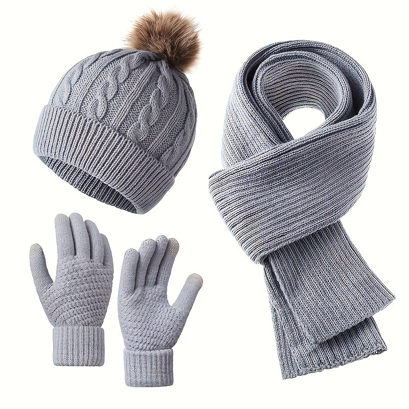 Winter Warm Set for Adults – Hat, Scarf, and Gloves, Lightweight and Cold-Resistant