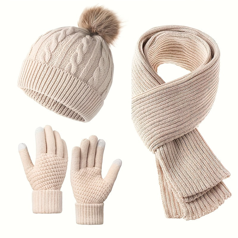Winter Warm Set for Adults – Hat, Scarf, and Gloves, Lightweight and Cold-Resistant