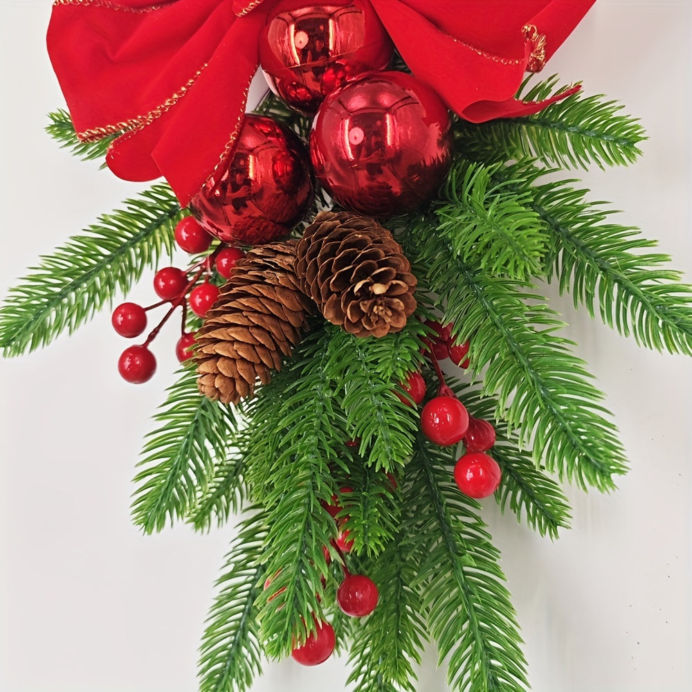 Teardrop Christmas Decorations – Festive Wreaths for Stairs, Doorways, and Windows