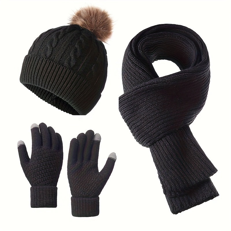 Winter Warm Set for Adults – Hat, Scarf, and Gloves, Lightweight and Cold-Resistant