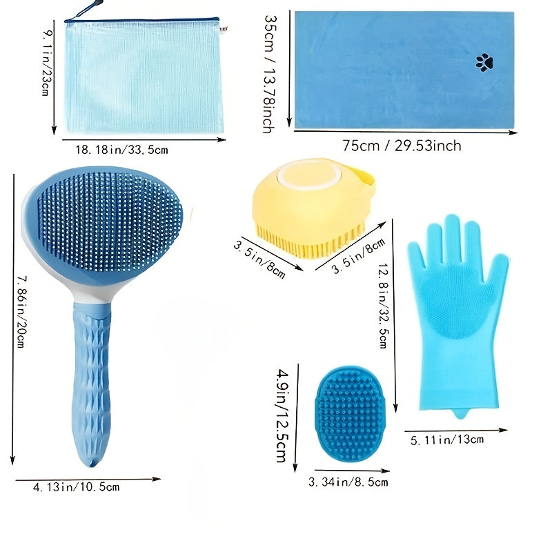 Dog Grooming Kit – Complete Set for Shedding Control with Brush, Gloves, and Towel
