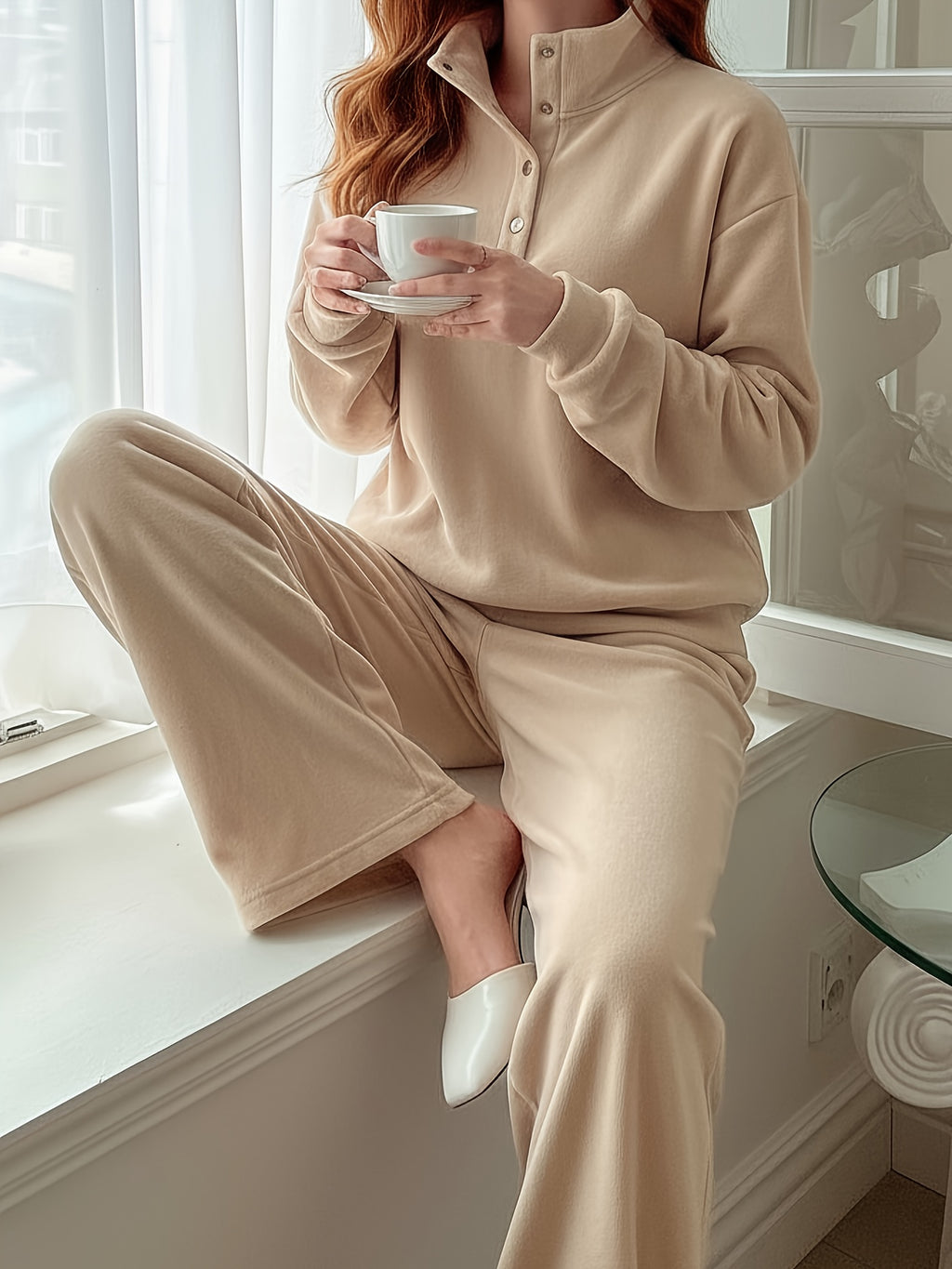 Casual Sweatshirt and Jogger Set for Women – Comfortable Fall/Winter Outfit