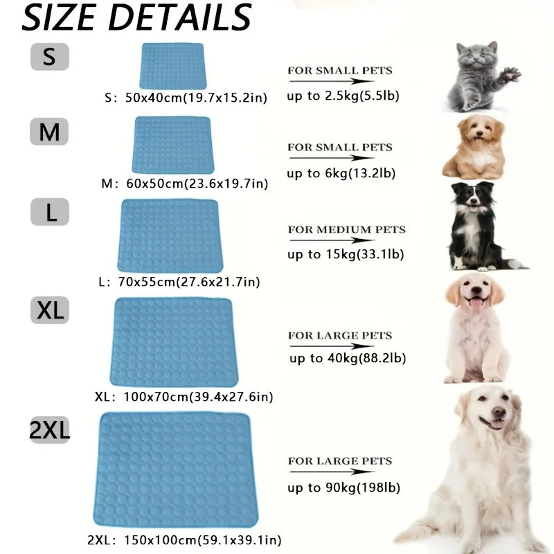 Dog Cooling Mat – Summer Pet Cold Bed for Dogs & Cats