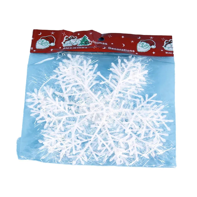 Glitter Snowflake Ornaments – Festive White Decorations for Christmas Tree and Home