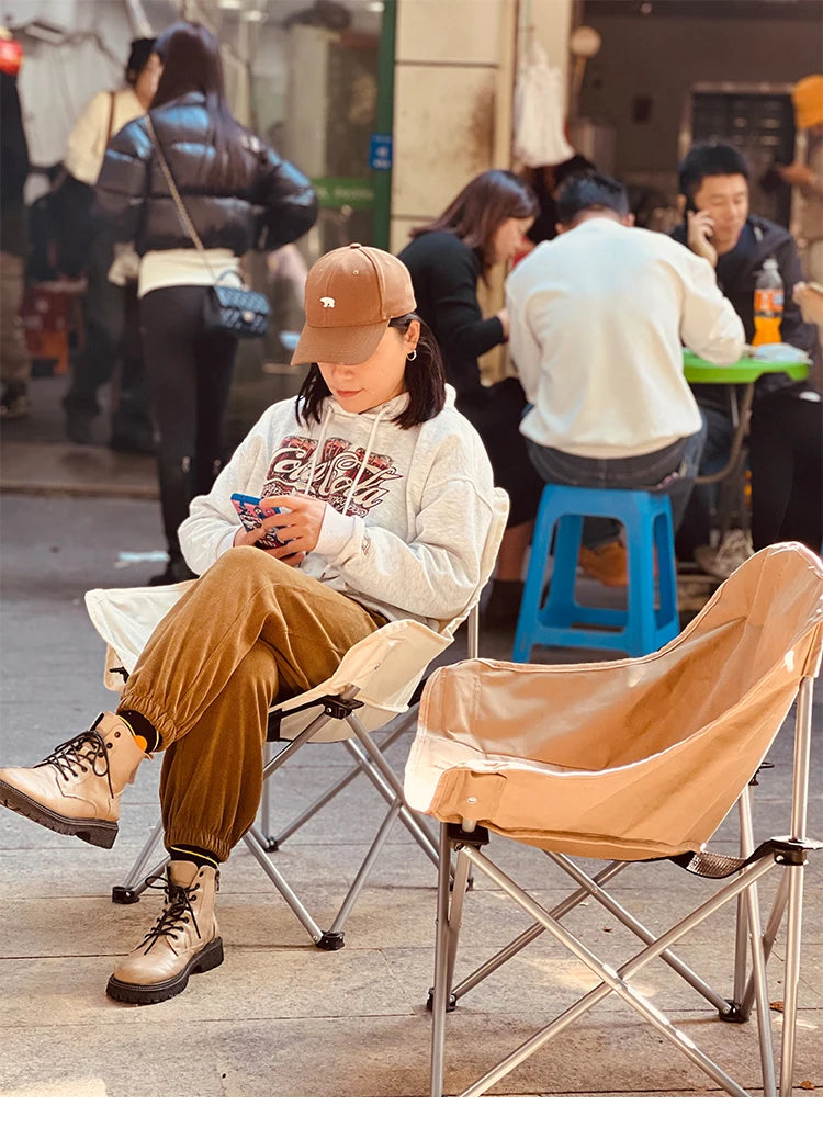 Portable Folding Moon Chair – Outdoor Camping, Picnic, and Fishing Seat