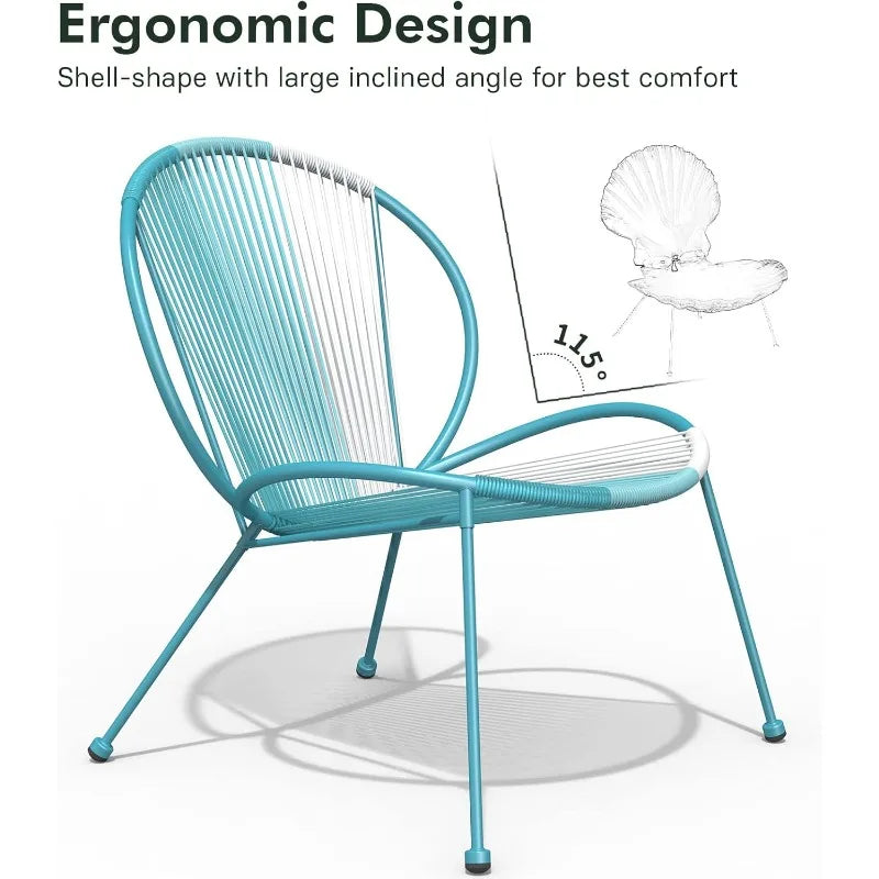 3-Piece Outdoor Acapulco Patio Set with 2 Wicker Chairs & Coffee Table