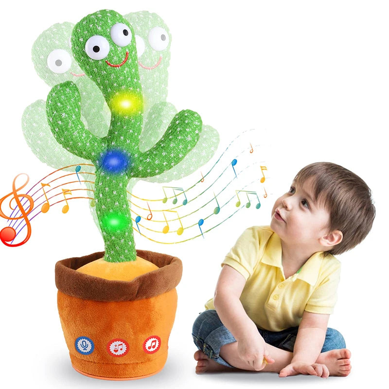 Interactive Dancing Cactus Plush Toy – LED Music Fun for Kids
