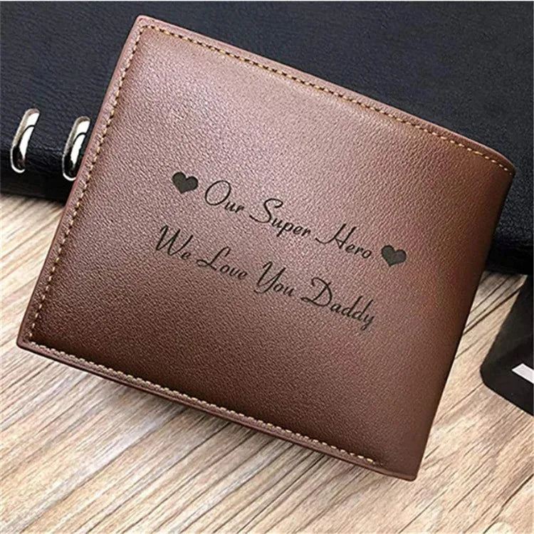 Custom Engraved Photo Wallet – Personalized Name Wallet for Him