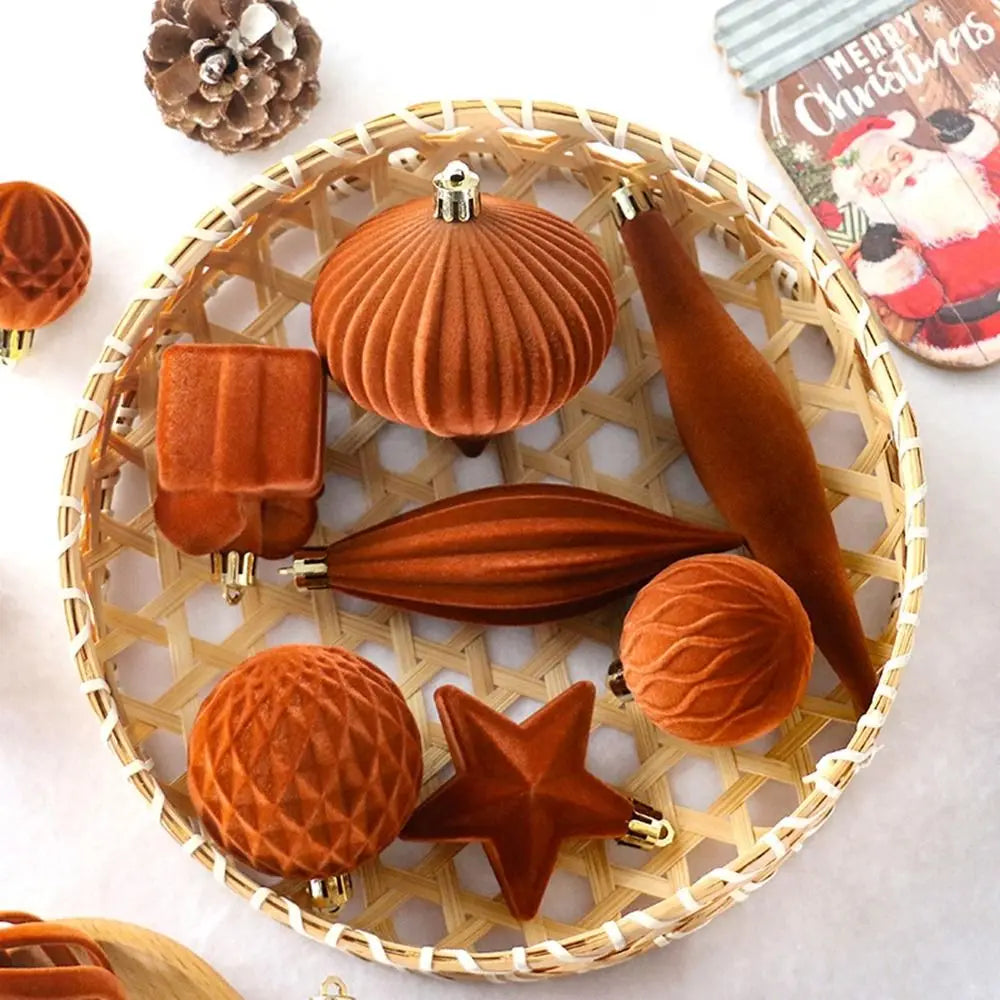 Flocked Christmas Ornaments – Special-Shaped Balls for Tree & Holiday Décor