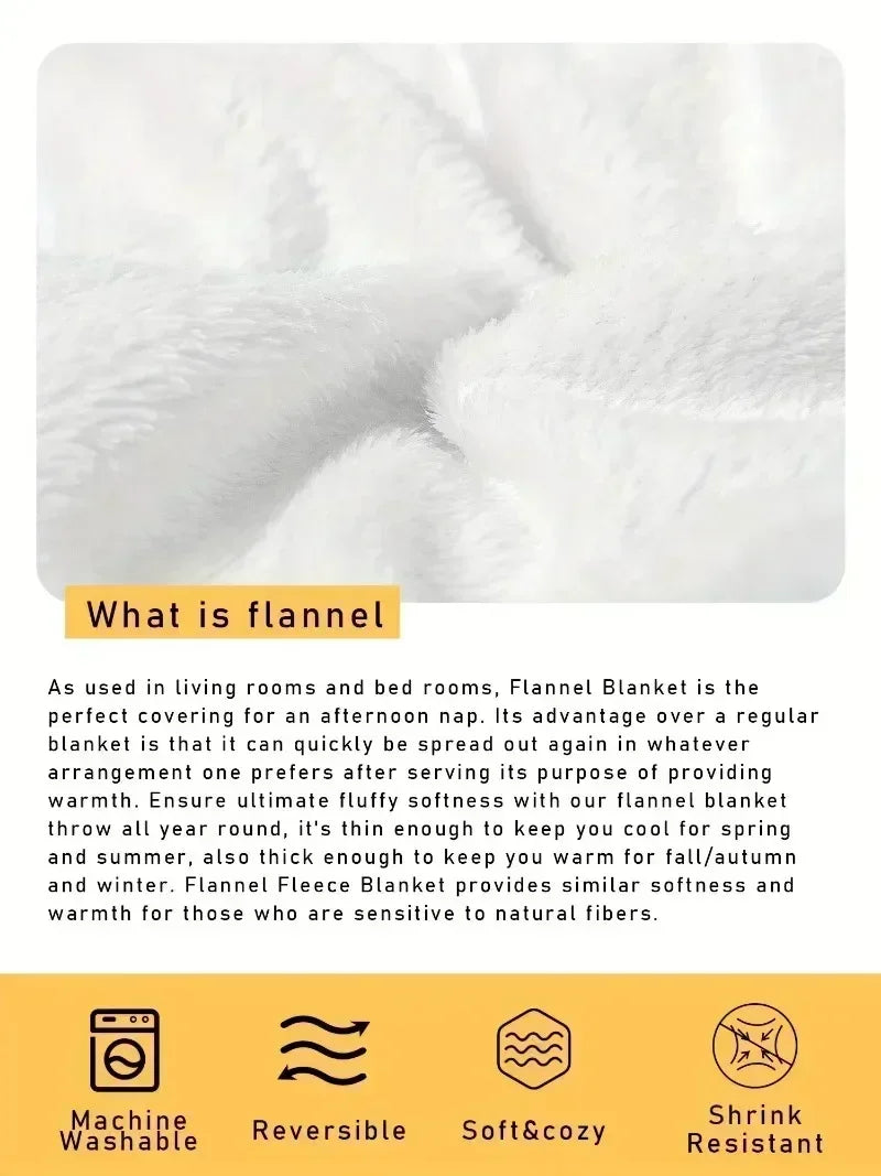 Cozy Christmas Flannel Blanket – Soft Throw for Home, Bed, or Sofa