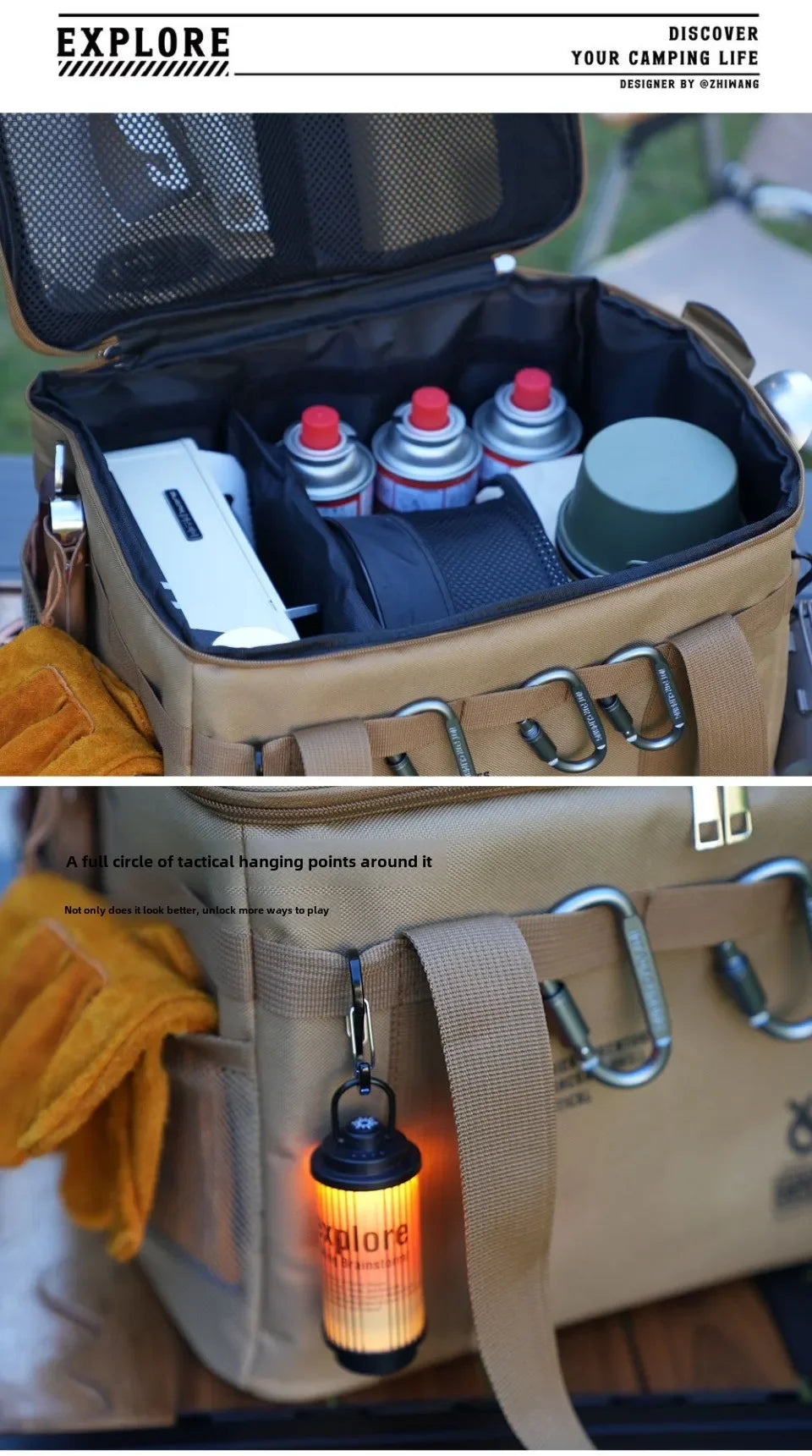 Insulated Camping Storage Bag – Foldable Organizer for Picnic and Outdoor Gear
