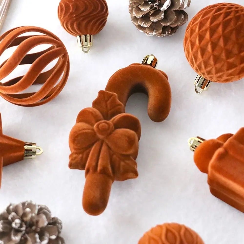 Flocked Christmas Ornaments – Special-Shaped Balls for Tree & Holiday Décor