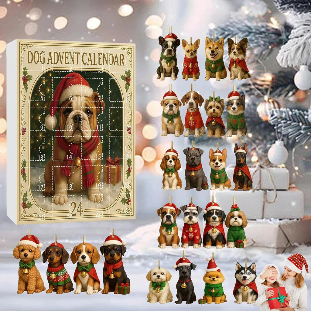Dog Christmas Advent Calendar – Acrylic Pendant Countdown for Dog Lovers