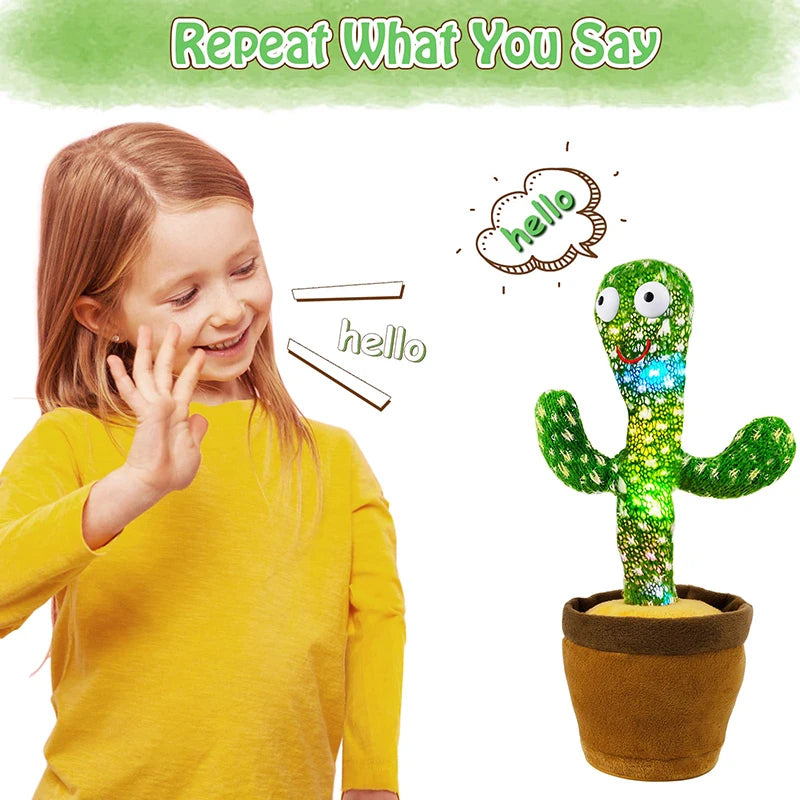 Interactive Dancing Cactus Plush Toy – LED Music Fun for Kids