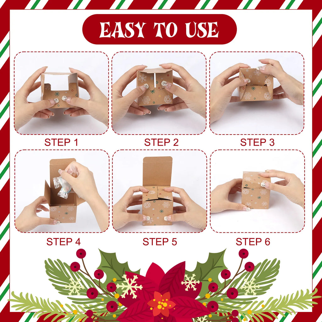 DIY Kraft Paper Advent Calendar – Christmas Gift Boxes Set