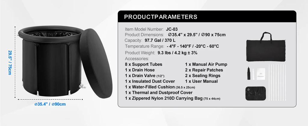 Portable Inflatable Ice Bath Tub – Cold Plunge Pool for Recovery