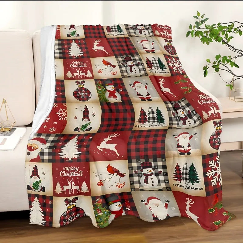 Cozy Christmas Flannel Blanket – Soft Throw for Home, Bed, or Sofa