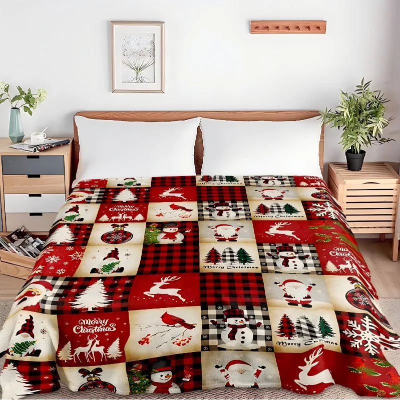 Cozy Christmas Flannel Blanket – Soft Throw for Home, Bed, or Sofa