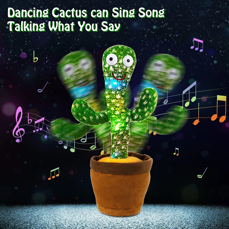Interactive Dancing Cactus Plush Toy – LED Music Fun for Kids