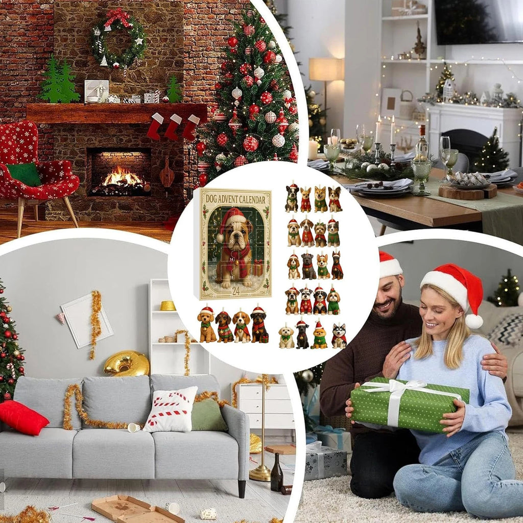 Dog Christmas Advent Calendar – Acrylic Pendant Countdown for Dog Lovers