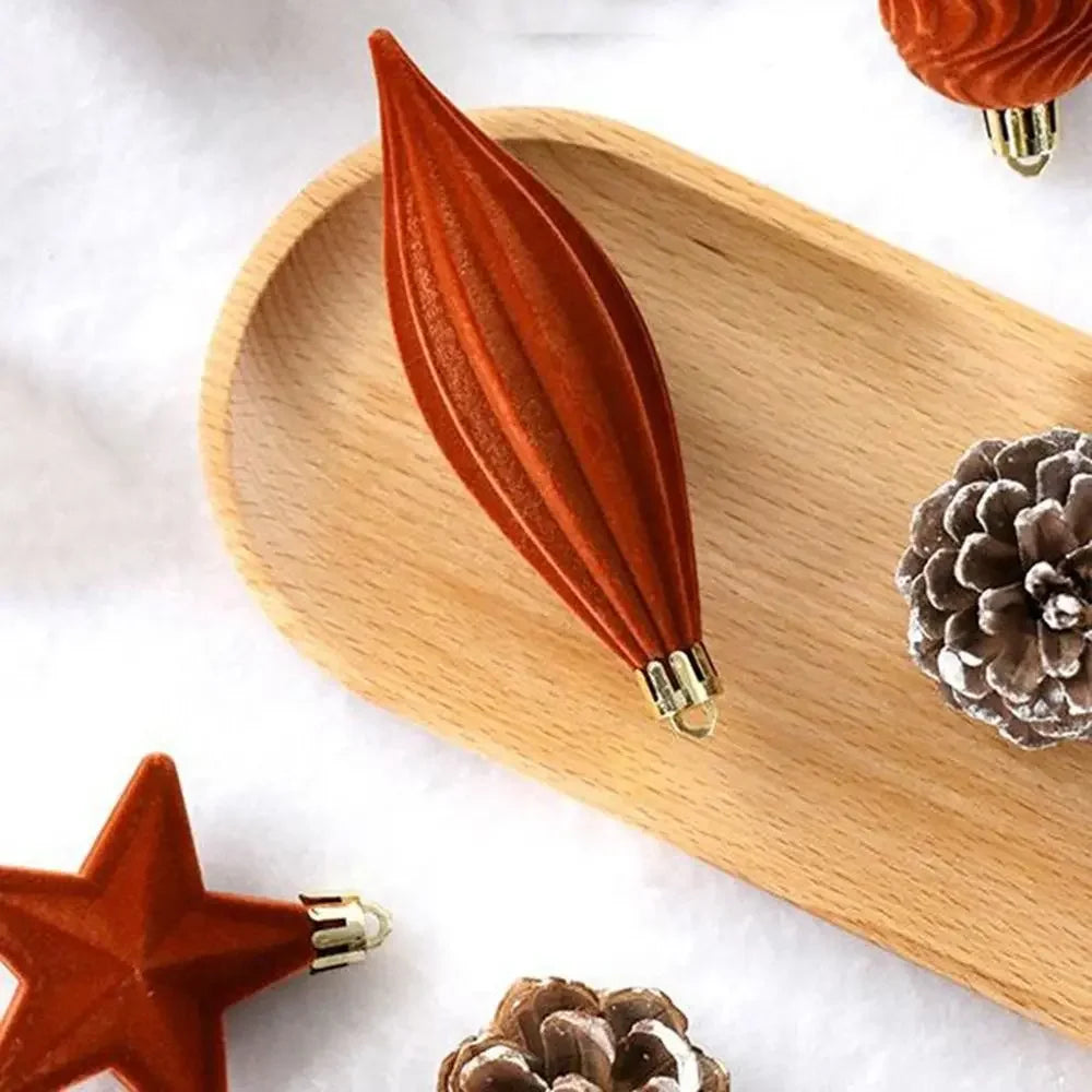 Flocked Christmas Ornaments – Special-Shaped Balls for Tree & Holiday Décor