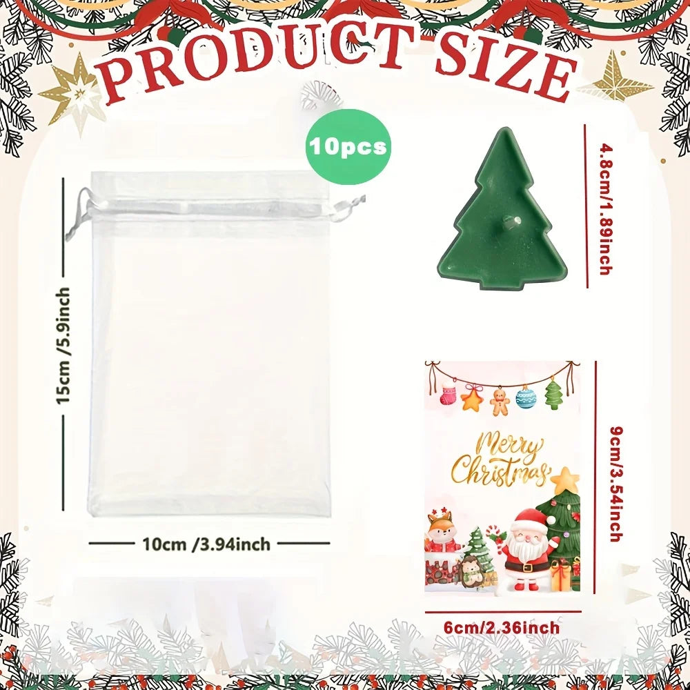 Holiday Christmas Candle Set – Festive Green and Red Candles with Gift Bags