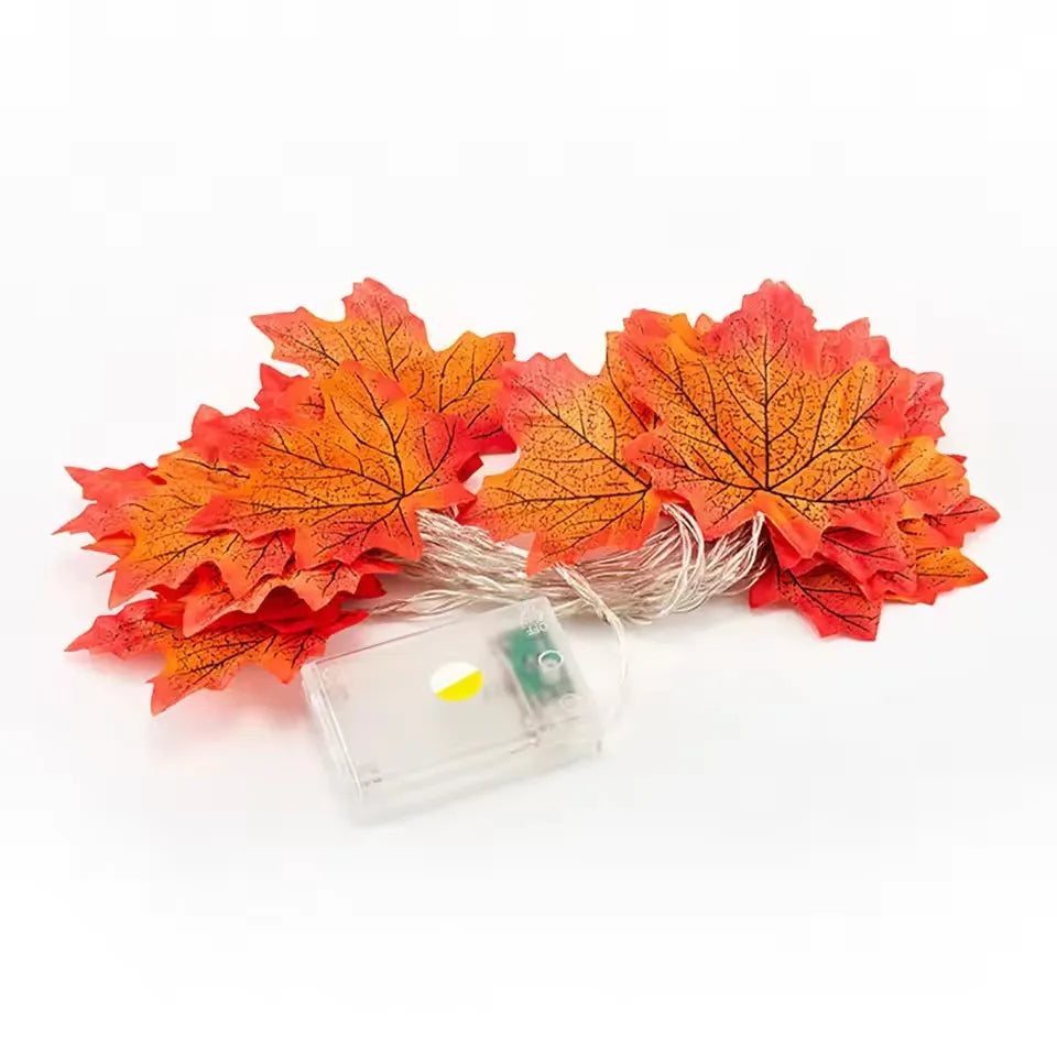 LED Maple Leaf Garland – Halloween & Fall String Lights