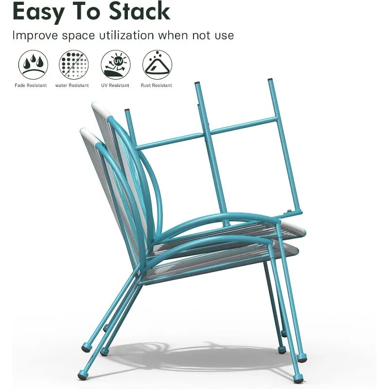 3-Piece Outdoor Acapulco Patio Set with 2 Wicker Chairs & Coffee Table