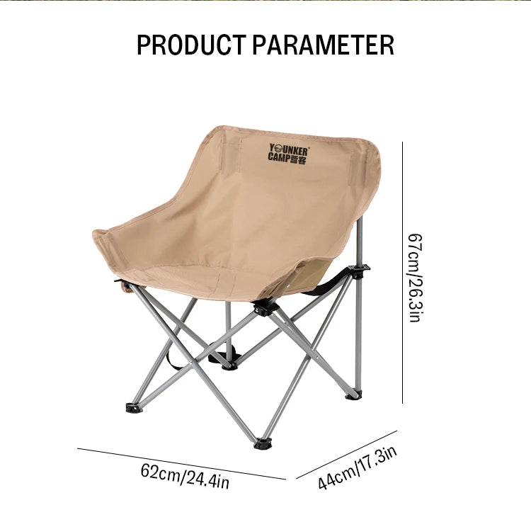 Portable Folding Moon Chair – Outdoor Camping, Picnic, and Fishing Seat
