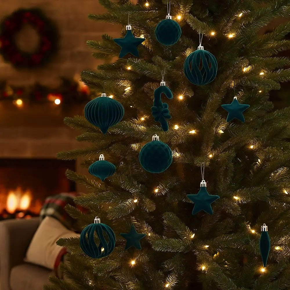 Flocked Christmas Ornaments – Special-Shaped Balls for Tree & Holiday Décor