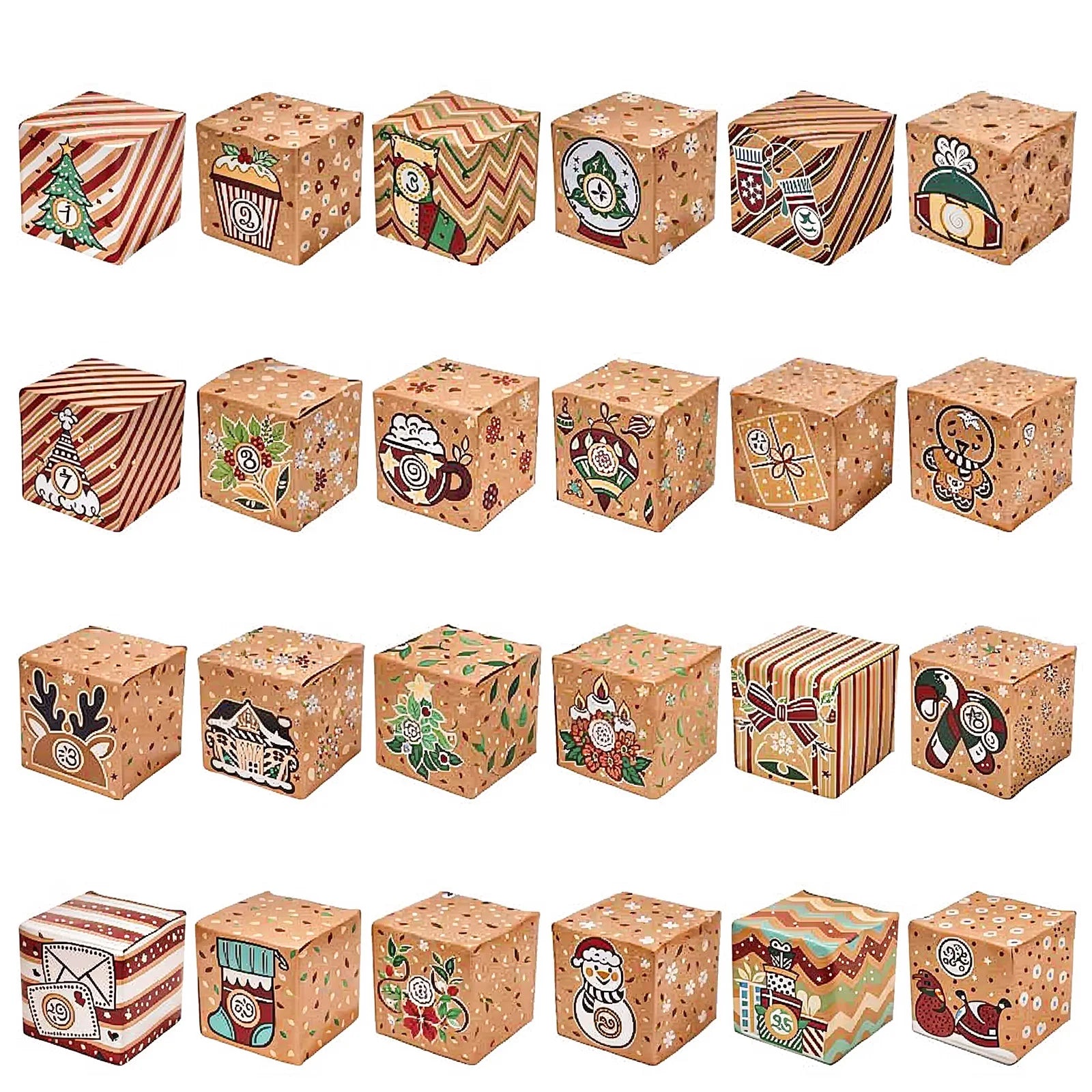 DIY Kraft Paper Advent Calendar – Christmas Gift Boxes Set