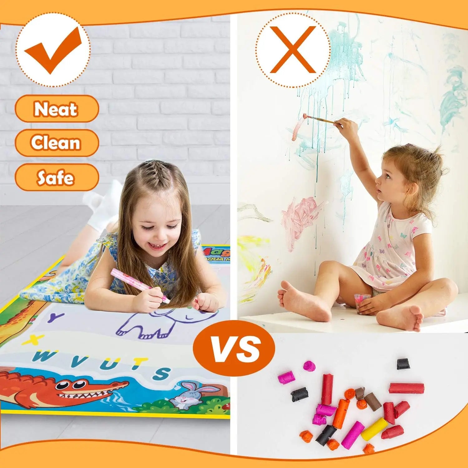 Reusable Magic Water Drawing Mat – Educational Doodle Board for Kids