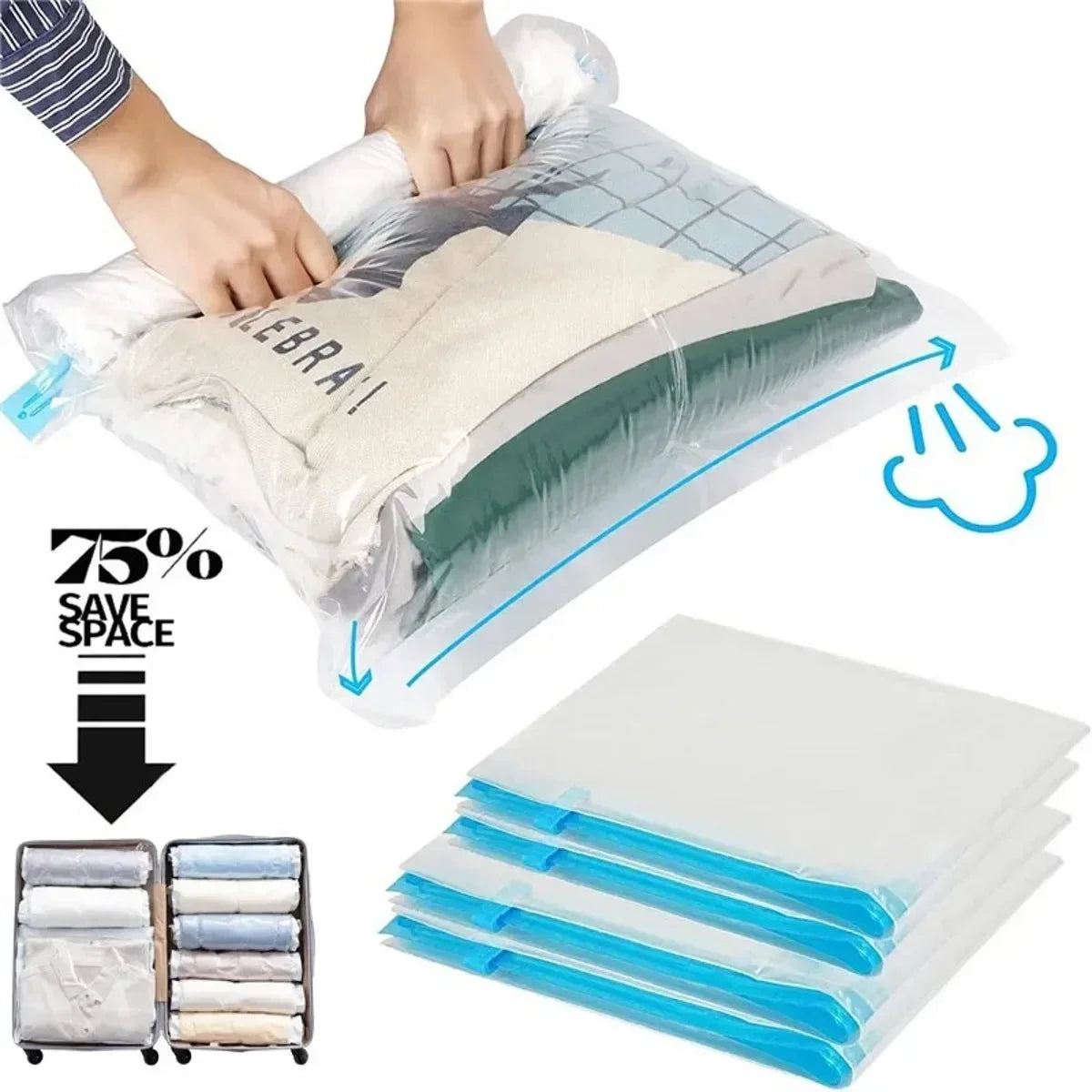 Clothes Vacuum Storage Bags – Travel Compression Organizer