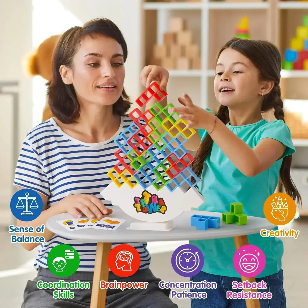 Tetra Tower Balance Stacking Game – Fun for Kids, Adults, Family & Friends