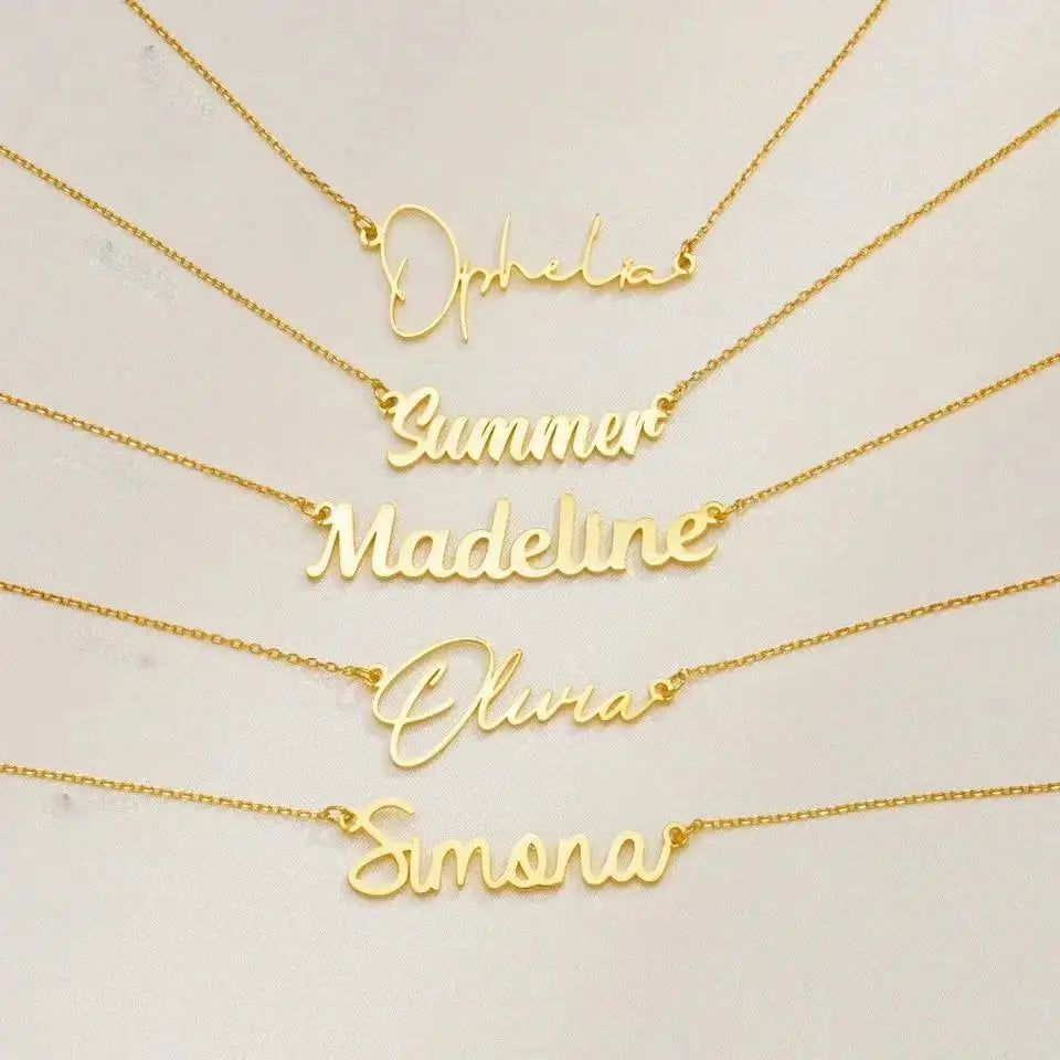 Custom Name Necklace – Stainless Steel Letter Pendant