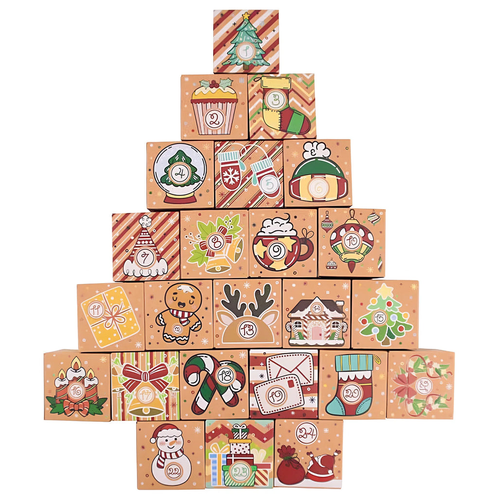 DIY Kraft Paper Advent Calendar – Christmas Gift Boxes Set