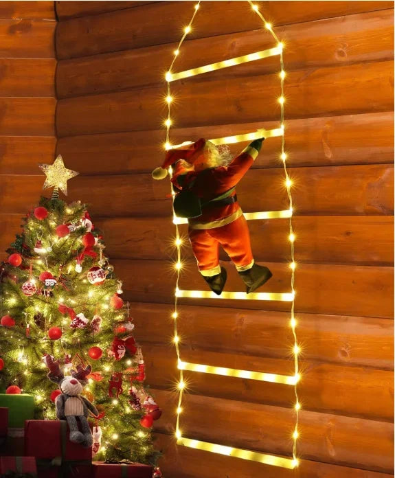 Festive Santa Climber – USB LED Light for Christmas Décor