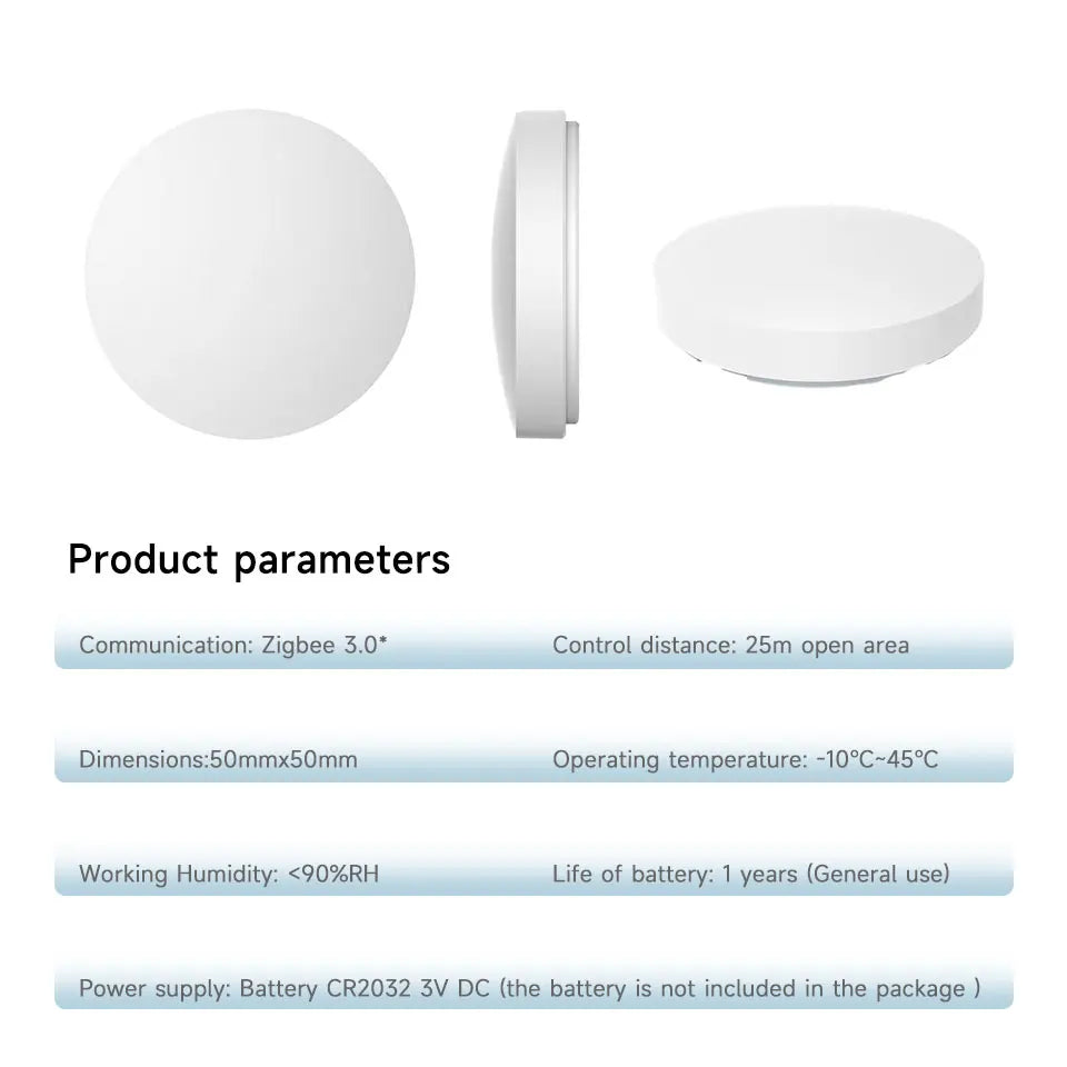 Smart Zigbee Push Button Switch – Wireless Remote Control for Home Automation