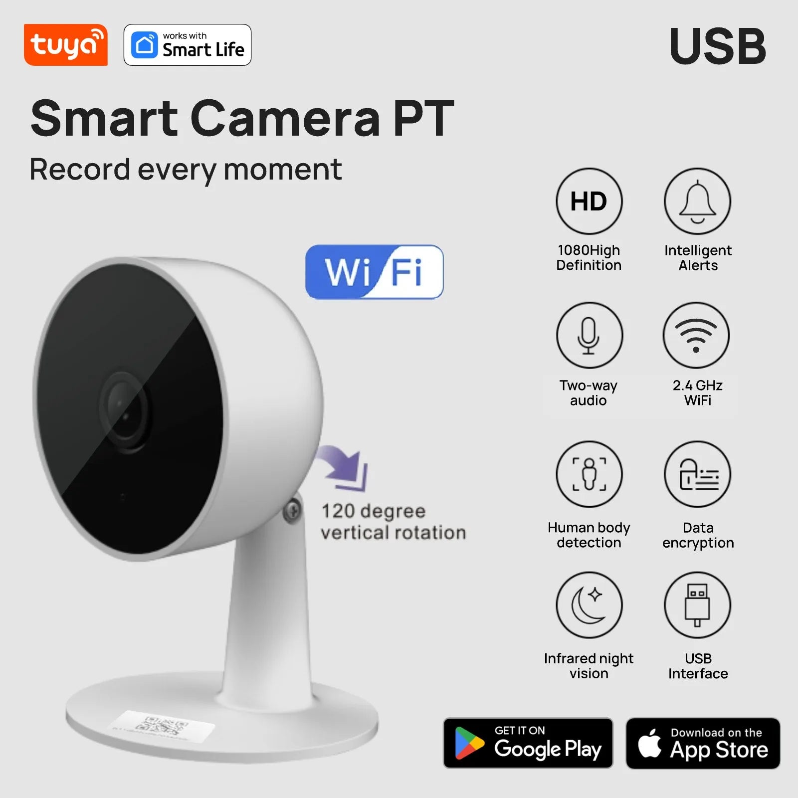 Smart WiFi Security Camera – 1080P HD with Motion Tracking and 2-Way Audio