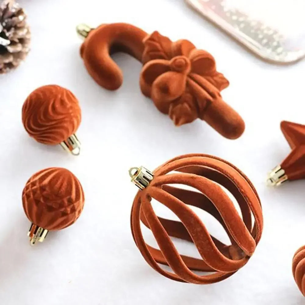 Flocked Christmas Ornaments – Special-Shaped Balls for Tree & Holiday Décor