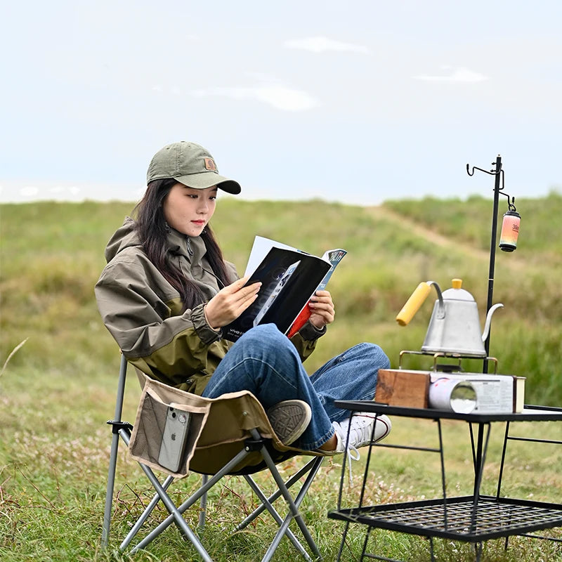 Portable Folding Moon Chair – Outdoor Camping, Picnic, and Fishing Seat