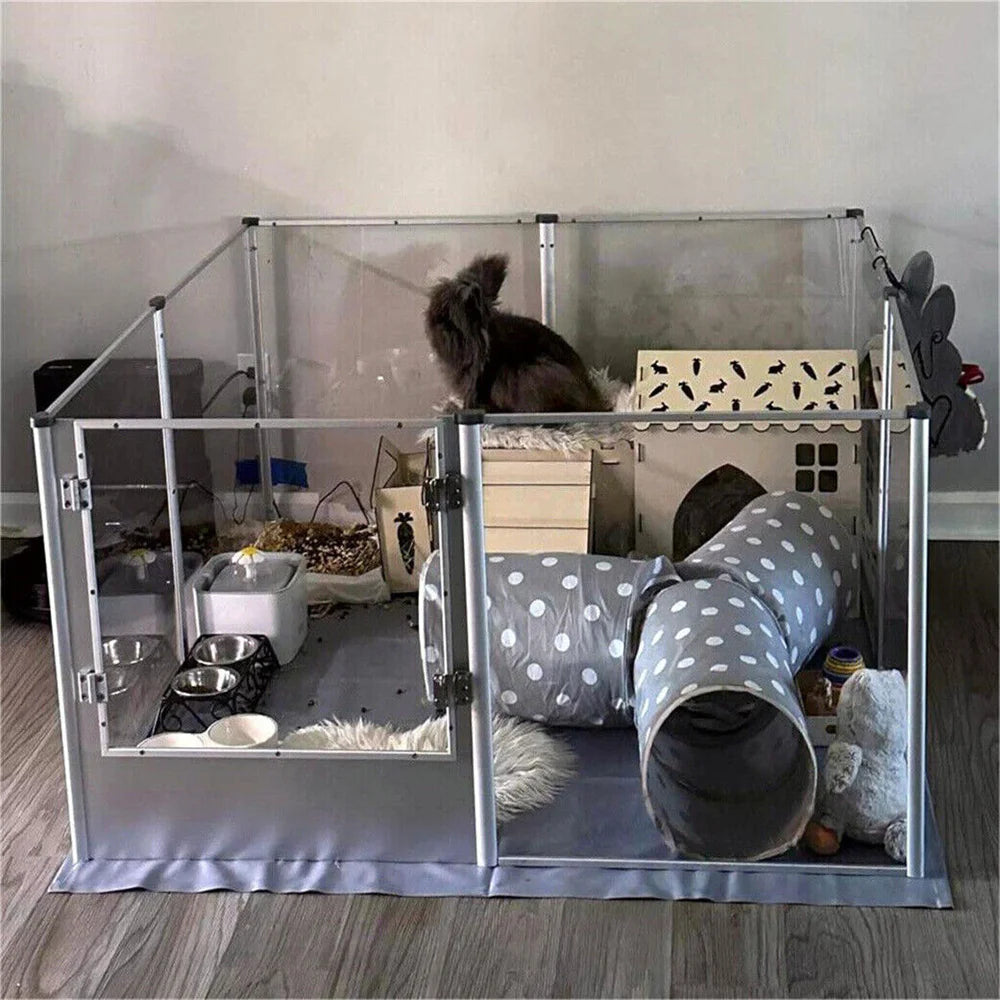 Acrylic Dog Playpen – Large Pet Enclosure with Waterproof Pad