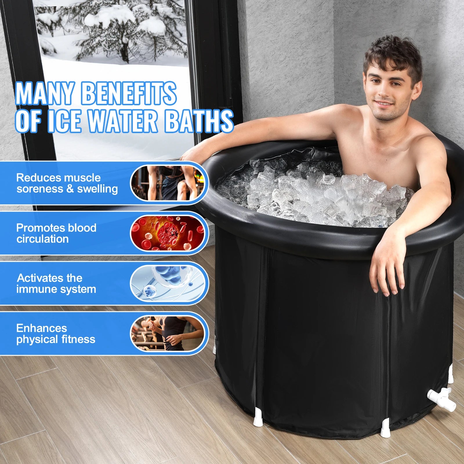 Portable Inflatable Ice Bath Tub – Cold Plunge Pool for Recovery