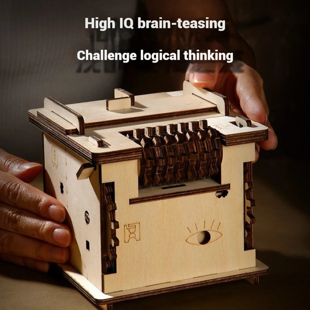 3D Wooden Escape Room Puzzle Box – Challenging Brain Teaser for Adults